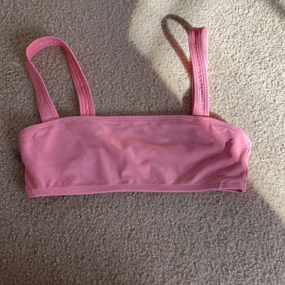 pink bandeau bikini top